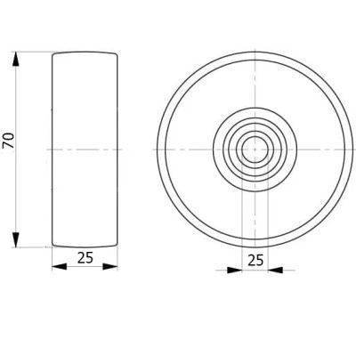 Направляющий ролик, с полиуретановым контактным покрытием 