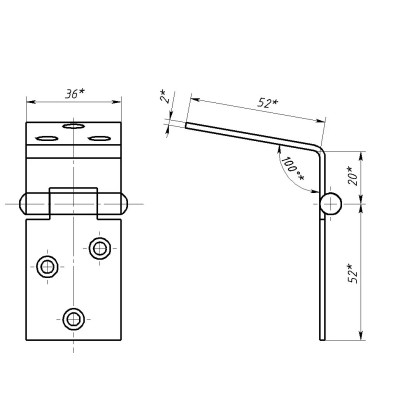Петля шарнірна 2 ГОСТ 16561-76