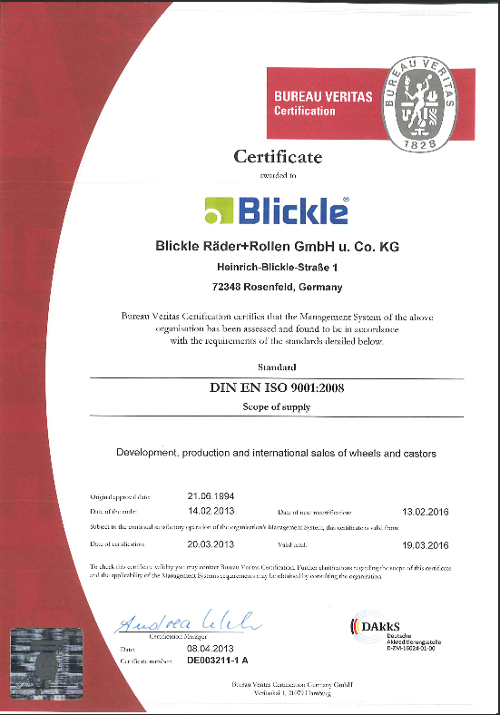 Сертификат Blickle
